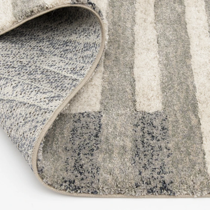 Central Oriental Stonington Coconut/Zinc Geometric 7ft.10in. x 9ft.10in. Rect. Rug