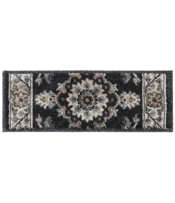 Central Oriental Canyon Tri-Color Deep Blue/White Cap Oriental/Traditional 9in. x 33in. Rect. Rug