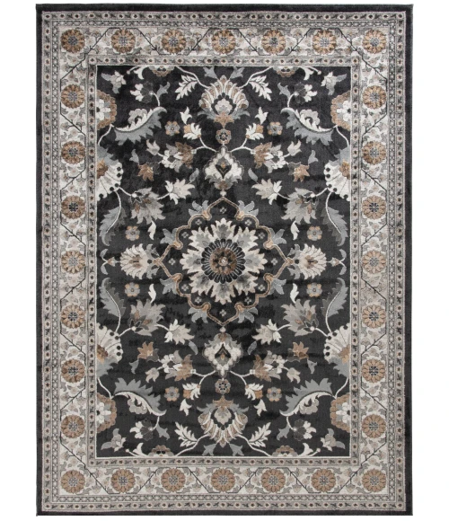Central Oriental Canyon Tri-Color Deep Blue/White Cap Oriental/Traditional 7ft. 3in. x 10ft. 10in. Rect. Rug