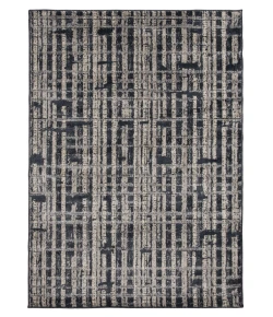 Central Oriental Canyon Vintage Blue Abstract 7ft.3in. x 10ft.10in. Rect. Rug