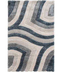 Central Oriental Chicago Blue/Grey Abstract 5ft. x 7ft.3in. Rect. Rug