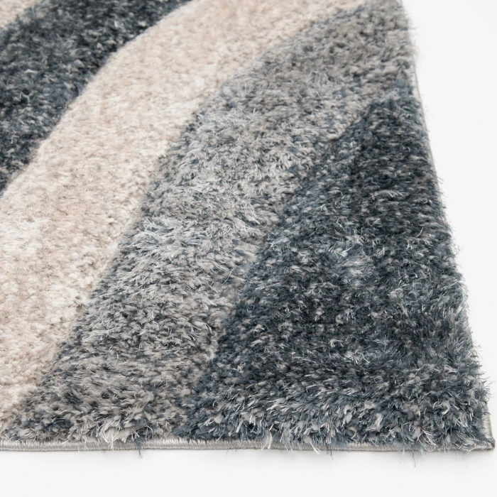 Central Oriental Chicago Blue/Grey Abstract 5ft. x 7ft.3in. Rect. Rug