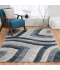 Central Oriental Chicago Blue/Grey Abstract 5ft. x 7ft.3in. Rect. Rug
