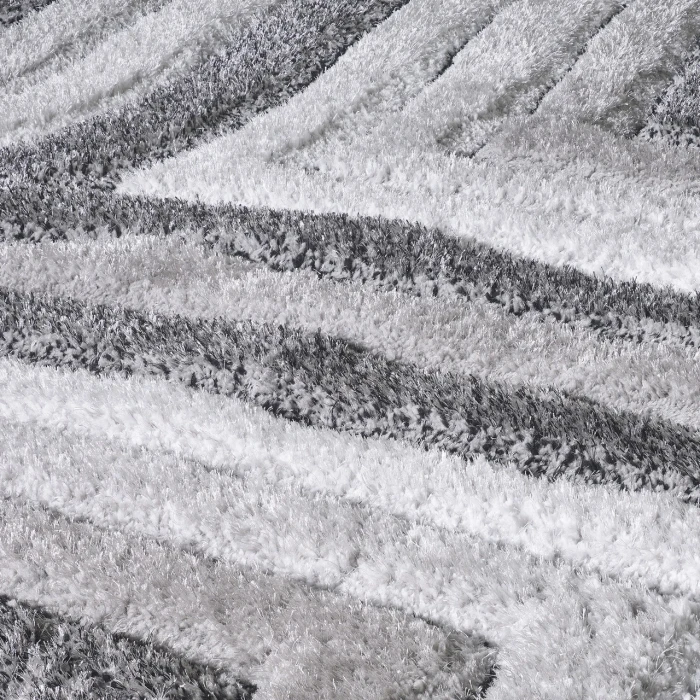 Central Oriental Chicago Grey/White Abstract 5ft. x 7ft.6in. Rect. Rug