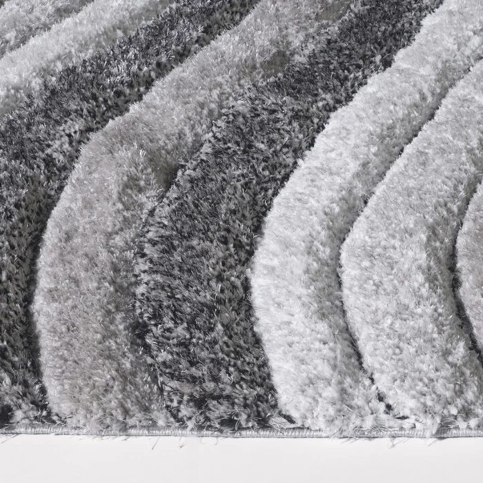 Central Oriental Chicago Grey/White Abstract 5ft. x 7ft.6in. Rect. Rug