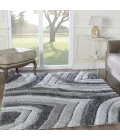 Central Oriental Chicago Grey/White Abstract 5ft. x 7ft.6in. Rect. Rug