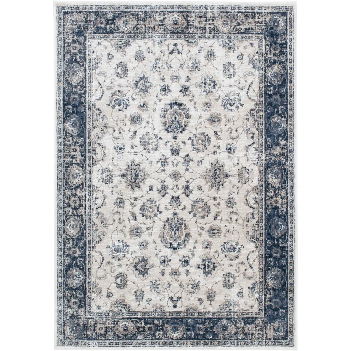Central Oriental Clearwater Biscuit/Nightfall Traditional 7ft.10in. Round Rug
