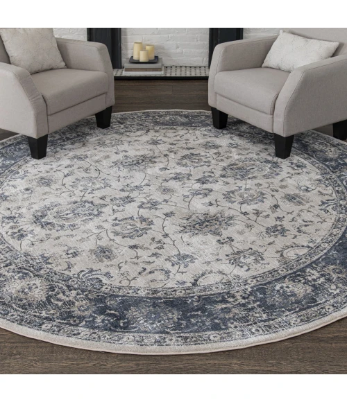 Central Oriental Clearwater Biscuit/Nightfall Traditional 5ft.3 x 7ft.7in. Rect. Rug