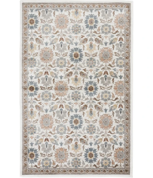 Central Oriental Erin & Ben _ Tupelo Oyster/Multi Floral 7ft.10 x 9ft.10in. Rect. Rug