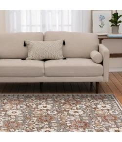 Central Oriental Erin & Ben _ Tupelo Sandstone/Multi Floral 7ft.10 x 9ft.10in. Rect. Rug