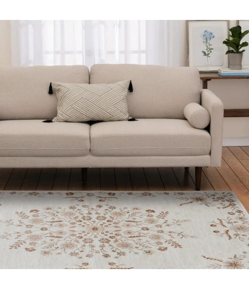 Central Oriental Erin & Ben _ Tupelo Salt Floral 7ft.10 x 9ft.10in. Rect. Rug