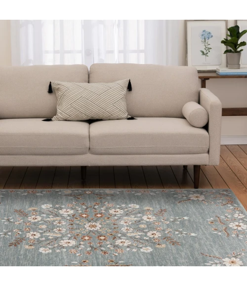 Central Oriental Erin & Ben _ Tupelo Seamist/Salt Floral 7ft.10 x 9ft.10in. Rect. Rug