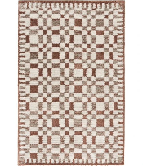 Central Oriental Erin & Ben _ Grove Clay/Lace Geometric 5ft. x 7ft.6in. Rect. Rug