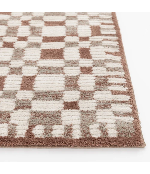 Central Oriental Erin & Ben _ Grove Clay/Lace Geometric 5ft. x 7ft.6in. Rect. Rug