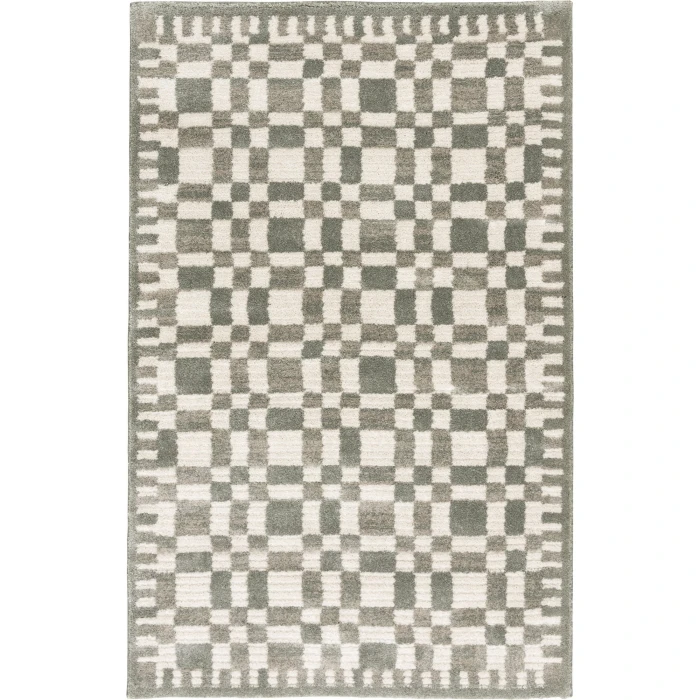 Central Oriental Erin & Ben _ Grove Sage/Lace Geometric 5ft. x 7ft.6in. Rect. Rug