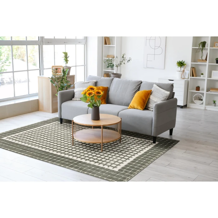 Central Oriental Erin & Ben _ Grove Sage/Lace Abstract 7ft.10 x 9ft.10in. Rect. Rug