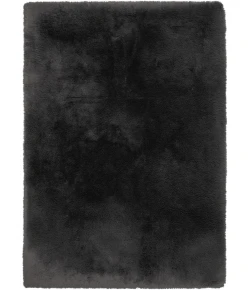 Central Oriental Belgian Faux Fur Black Solid 9ft. x 12ft. Rect. Rug