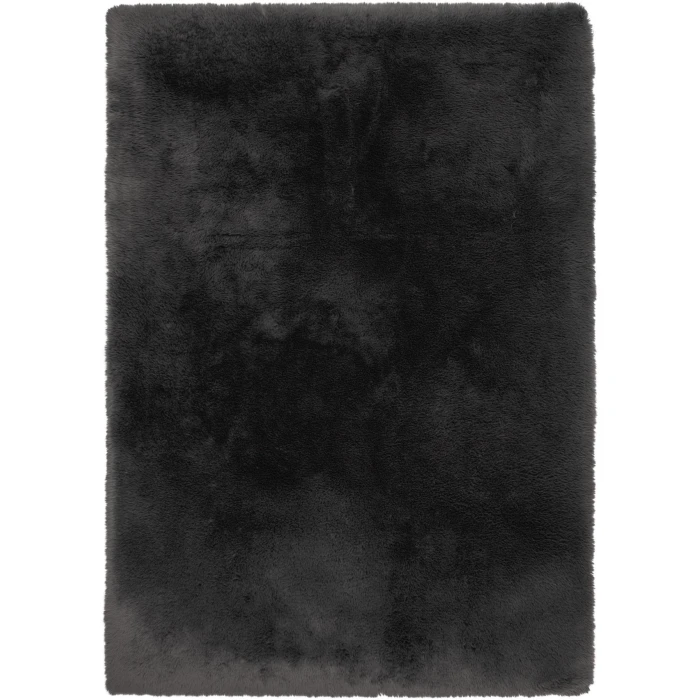Central Oriental Belgian Faux Fur Black Solid 9ft. x 12ft. Rect. Rug