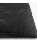 Central Oriental Belgian Faux Fur Black Solid 7ft.6in. x 9ft.6in. Rect. Rug