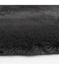 Central Oriental Belgian Faux Fur Black Solid 7ft.6in. x 9ft.6in. Rect. Rug
