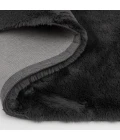 Central Oriental Belgian Faux Fur Black Solid 7ft.6in. x 9ft.6in. Rect. Rug
