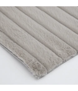 Central Oriental Fox Faux Fur Grey Solid 7ft.6 x 9ft.6in. Rect. Rug