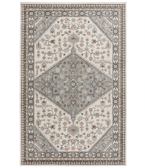 Central Oriental Heirloom Sky Blue/Champagne Moroccan 5ft.3 x 7ft.7in. Rect. Rug