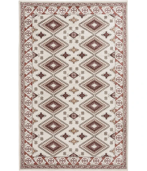 Central Oriental Heirloom Cinnabar/Multi Moroccan 7ft.10in. x 9ft.10in. Rect. Rug