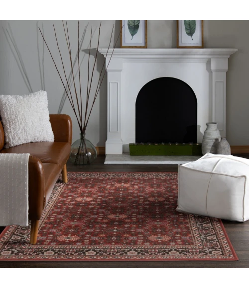 Central Oriental Heirloom Cinnabar/Abbey Moroccan 9ft.10in. x 12ft.10in. Rect. Rug