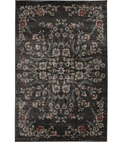 Central Oriental Heirloom black Floral 7ft.10in. x 9ft.10in. Rect. Rug