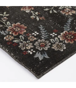 Central Oriental Heirloom black Floral 7ft.10in. x 9ft.10in. Rect. Rug