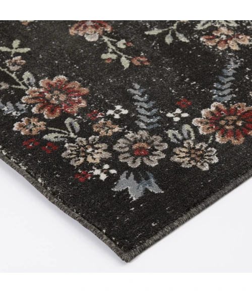 Central Oriental Heirloom black Floral 7ft.10in. x 9ft.10in. Rect. Rug