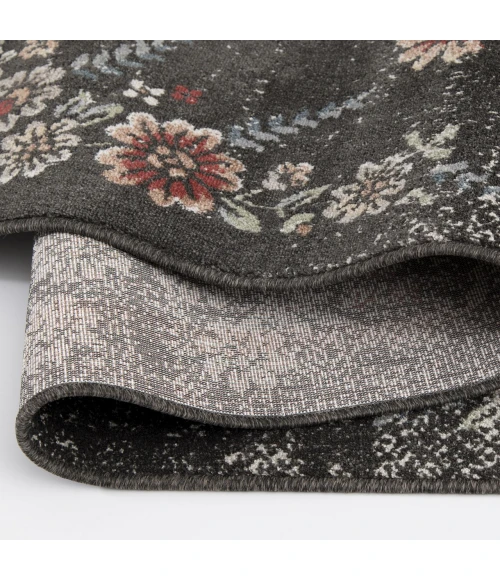 Central Oriental Heirloom black Floral 7ft.10in. x 9ft.10in. Rect. Rug