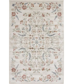 Central Oriental Heirloom Cinnabar/Navajo White Border/Floral 5ft.3in. x 7ft.7in. Rect. Rug