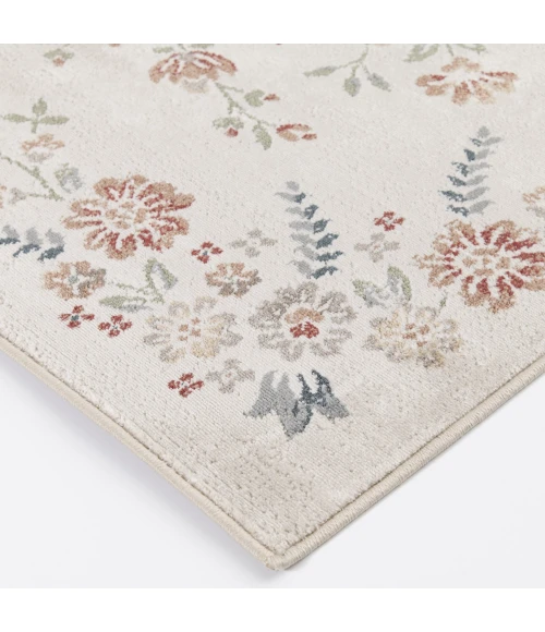 Central Oriental Heirloom Chetwode/Navajo White Floral 7ft.10in. x 9ft.10in. Rect. Rug