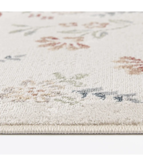 Central Oriental Heirloom Chetwode/Navajo White Floral 7ft.10in. x 9ft.10in. Rect. Rug