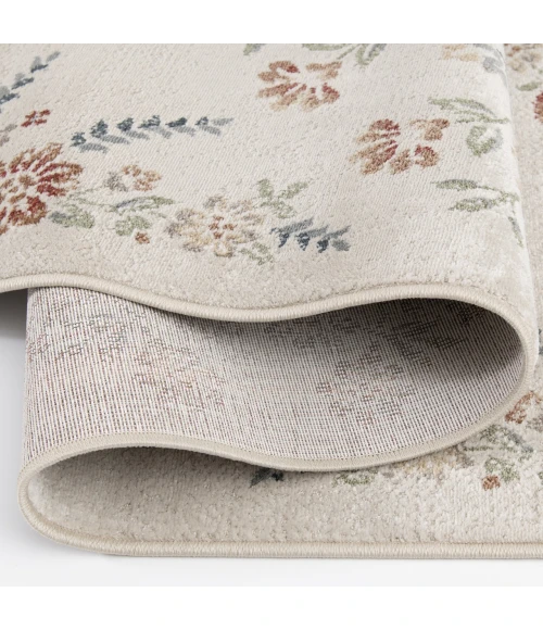 Central Oriental Heirloom Chetwode/Navajo White Floral 7ft.10in. x 9ft.10in. Rect. Rug