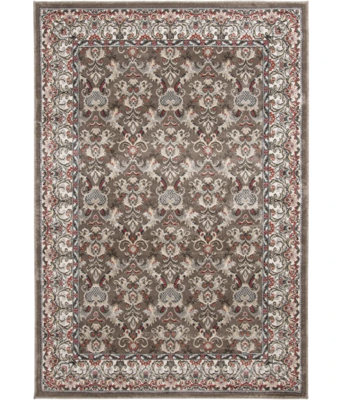 Central Oriental Heirloom Tan/Navajo White Border/Floral 5ft.3in. x 7ft.7in. Rect. Rug