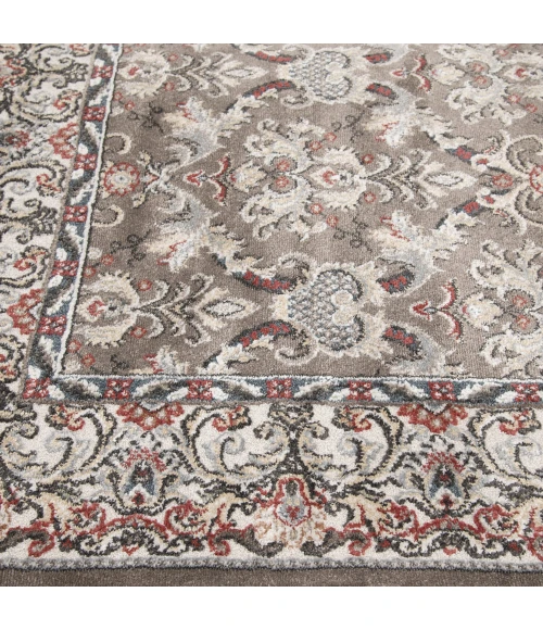 Central Oriental Heirloom Tan/Navajo White Border/Floral 5ft.3in. x 7ft.7in. Rect. Rug