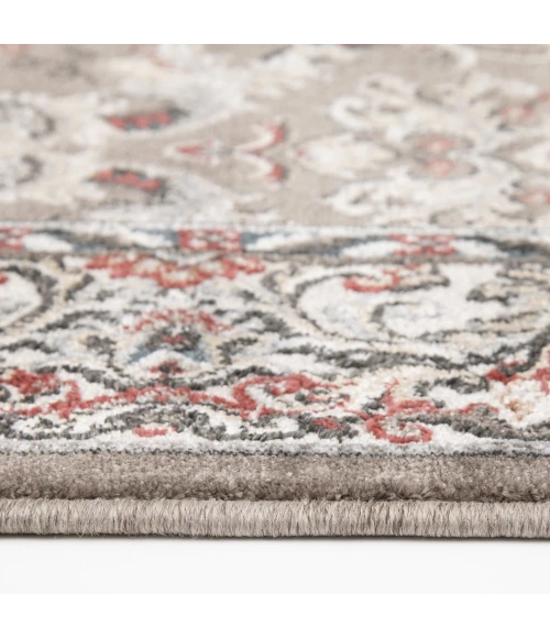 Central Oriental Heirloom Tan/Navajo White Border/Floral 5ft.3in. x 7ft.7in. Rect. Rug