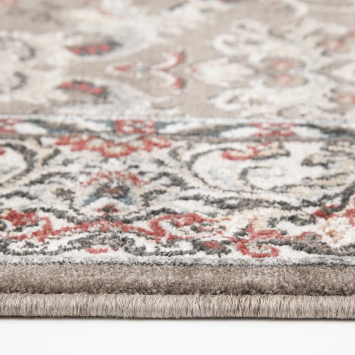 Central Oriental Heirloom Tan/Navajo White Border/Floral 9in. x 26in. Rect. Rug