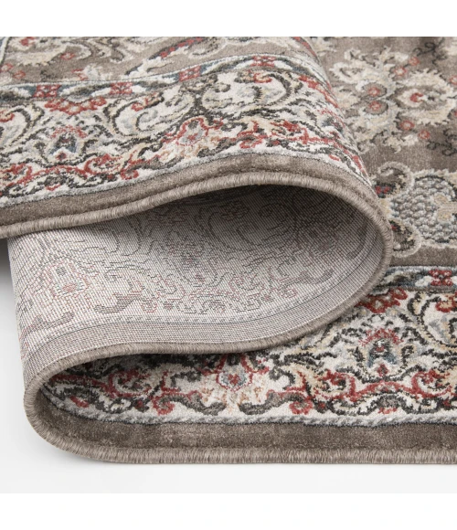 Central Oriental Heirloom Tan/Navajo White Border/Floral 5ft.3in. x 7ft.7in. Rect. Rug