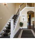 Central Oriental Heirloom Abbey/Navajo White Border/Abstract 9in. x 26in. Rect. Rug