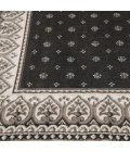 Central Oriental Heirloom Abbey/Navajo White Border/Abstract 9in. x 26in. Rect. Rug