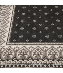 Central Oriental Heirloom Abbey/Navajo White Border/Abstract 9in. x 26in. Rect. Rug
