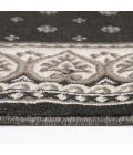 Central Oriental Heirloom Abbey/Navajo White Border/Abstract 9in. x 26in. Rect. Rug