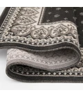 Central Oriental Heirloom Abbey/Navajo White Border/Abstract 9in. x 26in. Rect. Rug