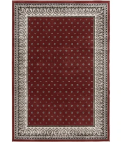 Central Oriental Heirloom Cinnabar/Navajo White Border/Abstract 9in. x 26in. Rect. Rug