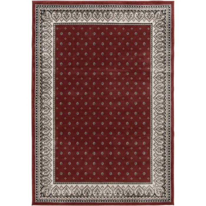 Central Oriental Heirloom Cinnabar/Navajo White Border/Abstract 9in. x 33in. Rect. Rug