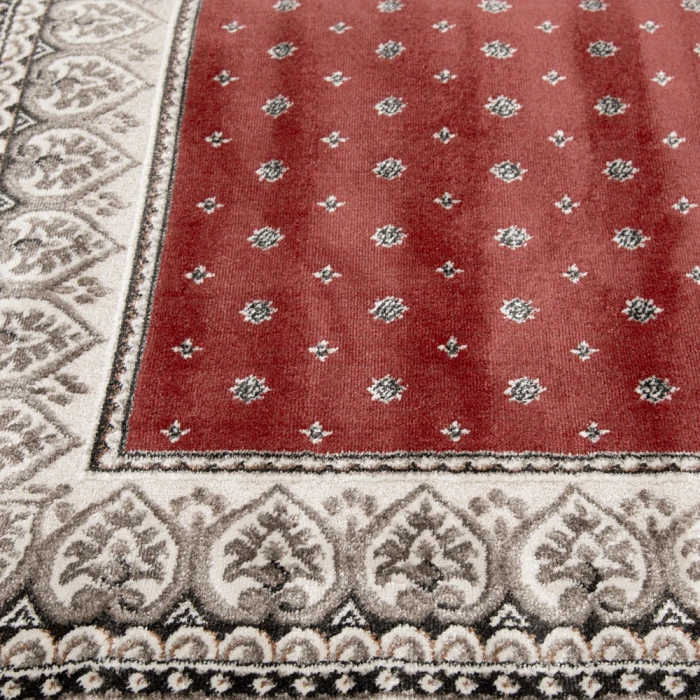Central Oriental Heirloom Cinnabar/Navajo White Border/Abstract 9in. x 33in. Rect. Rug
